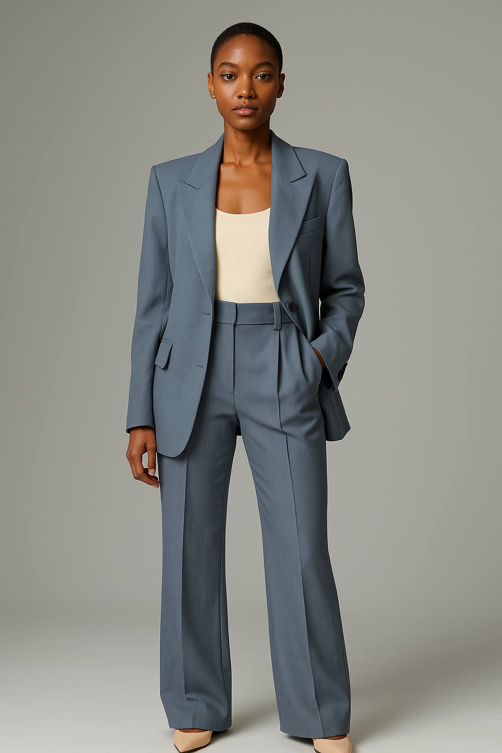 Women's Wide Leg Tailored Pant Suit