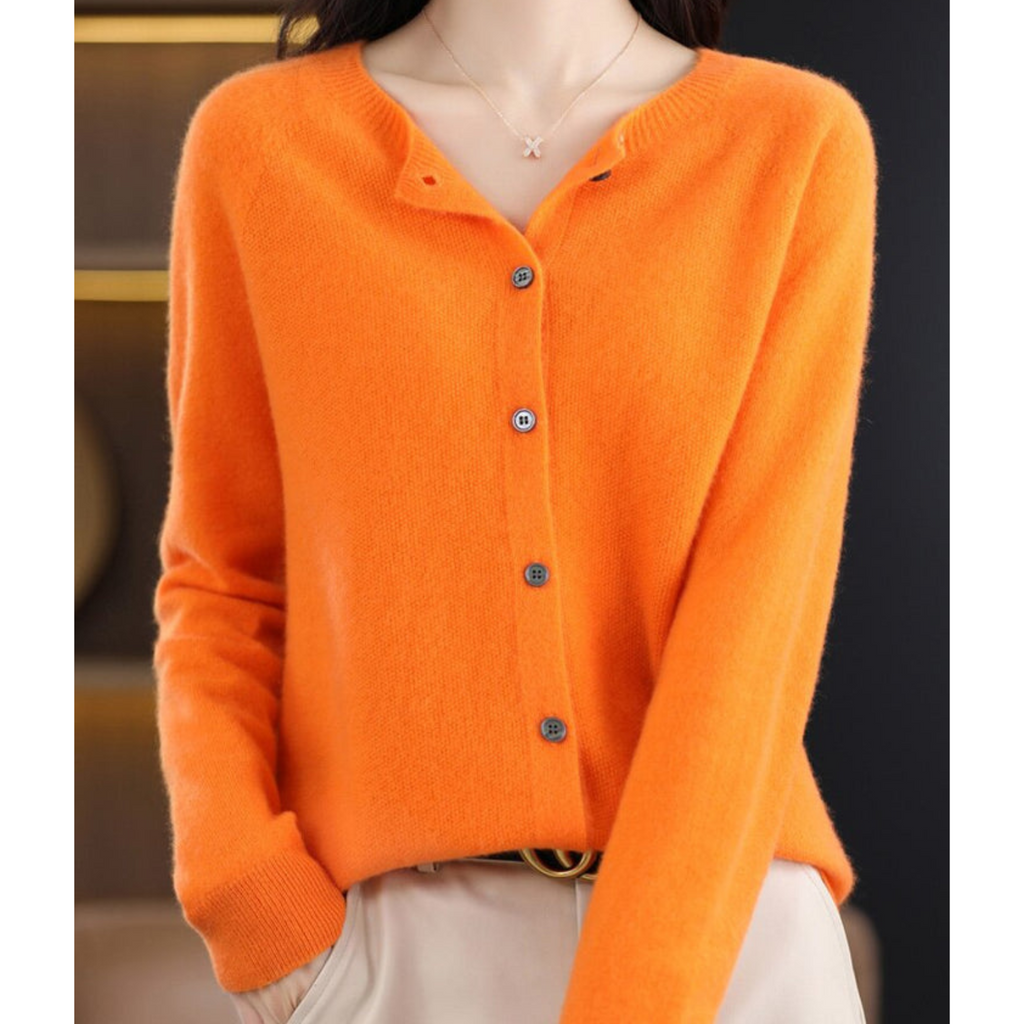 Women's Button-Front Cardigan in Merino Wool