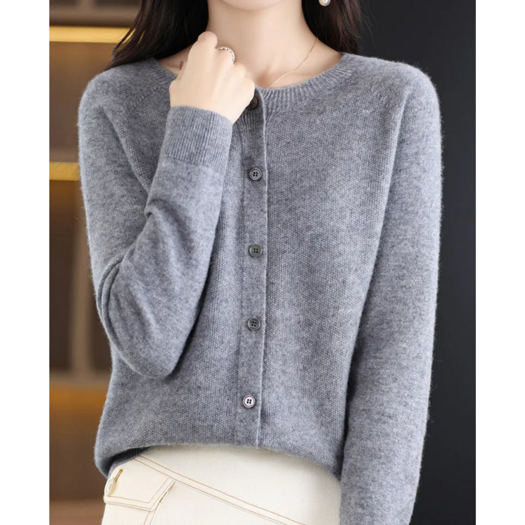 Women's Button-Front Cardigan in Merino Wool