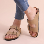 Women's Cork Footbed Slides with Adjustable Straps