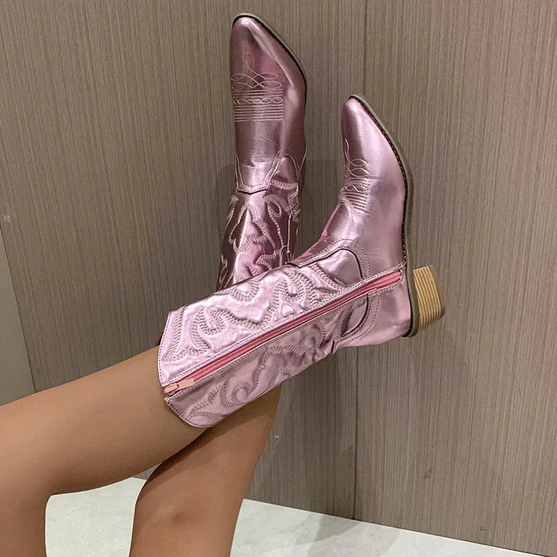 Women's Shiny Western Boots