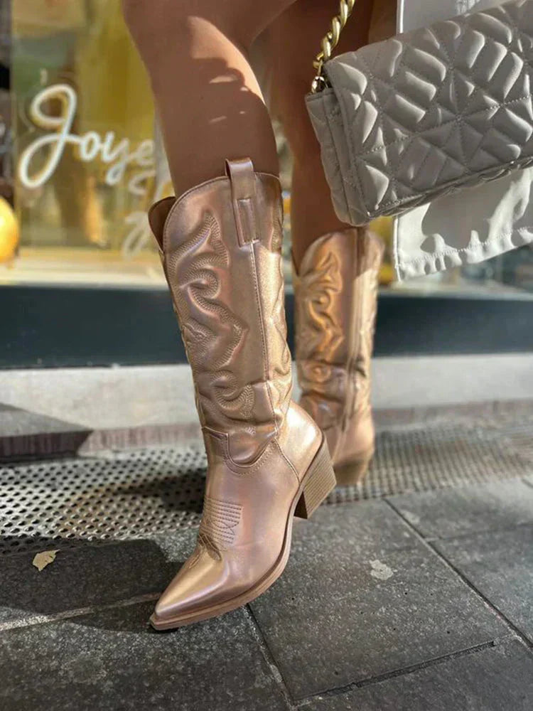 Women's Shiny Western Boots