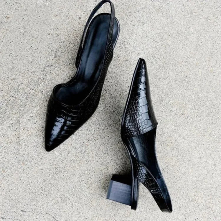 Niki | Women's Chic Croc Slingback Heels