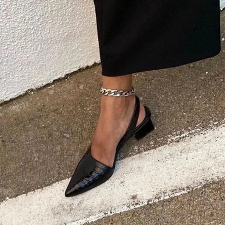 Niki | Women's Chic Croc Slingback Heels