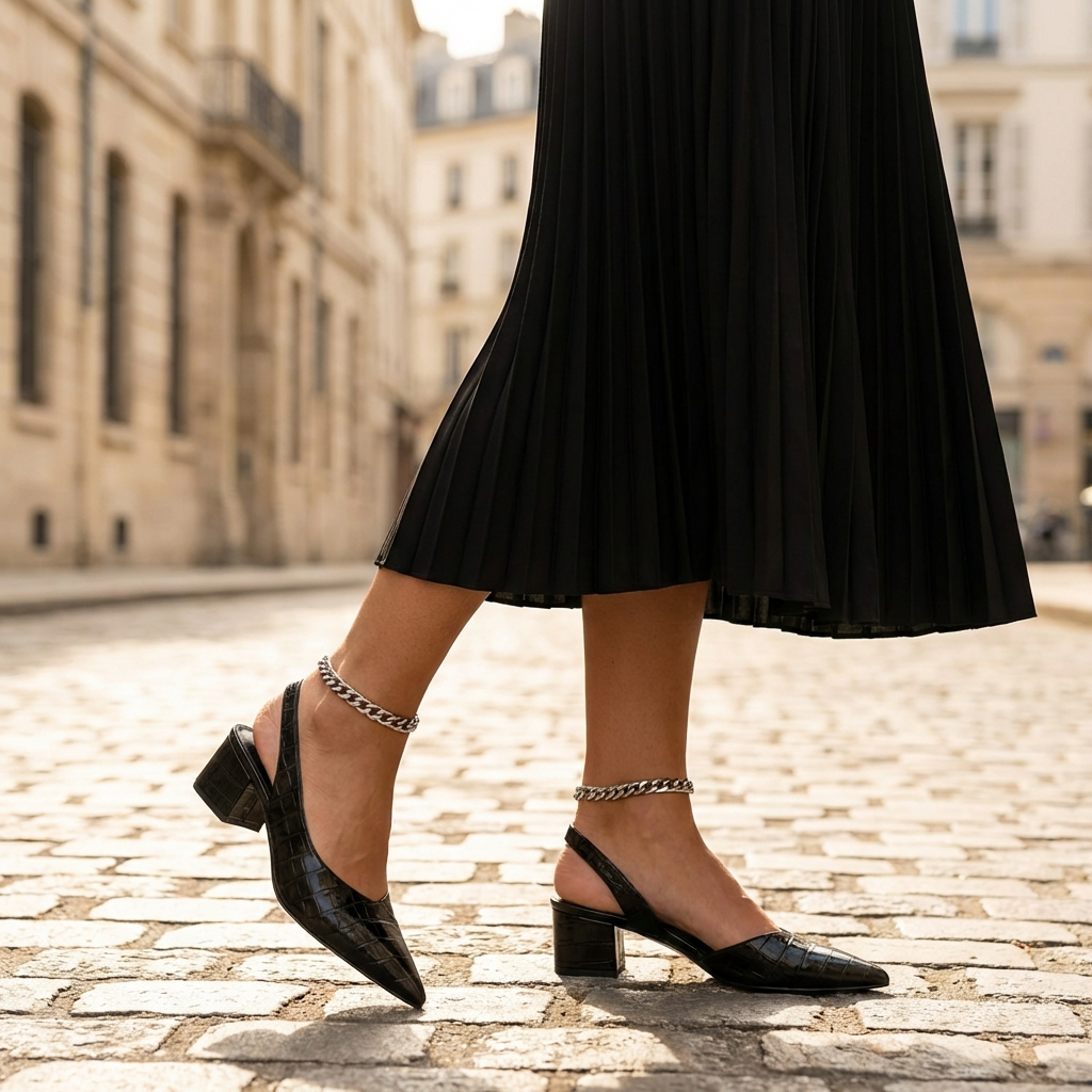 Niki | Women's Chic Croc Slingback Heels