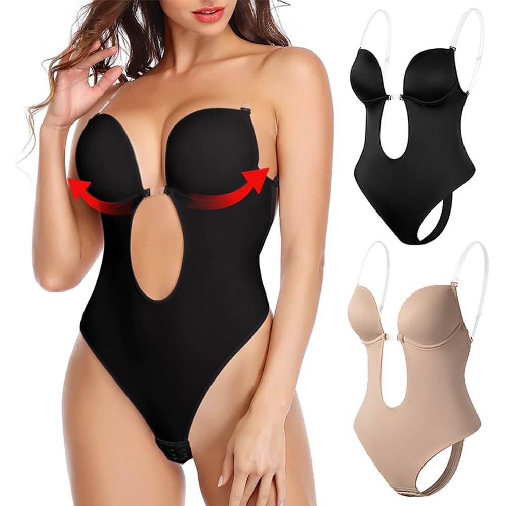 Niki | Deep Plunge Bodysuit with Invisible Support