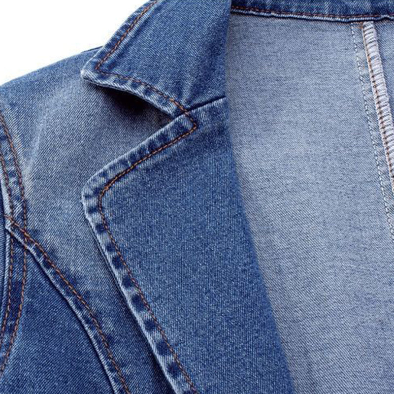Women's Refined Denim Lapel Blazer