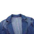 Women's Refined Denim Lapel Blazer