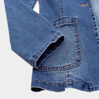 Women's Refined Denim Lapel Blazer