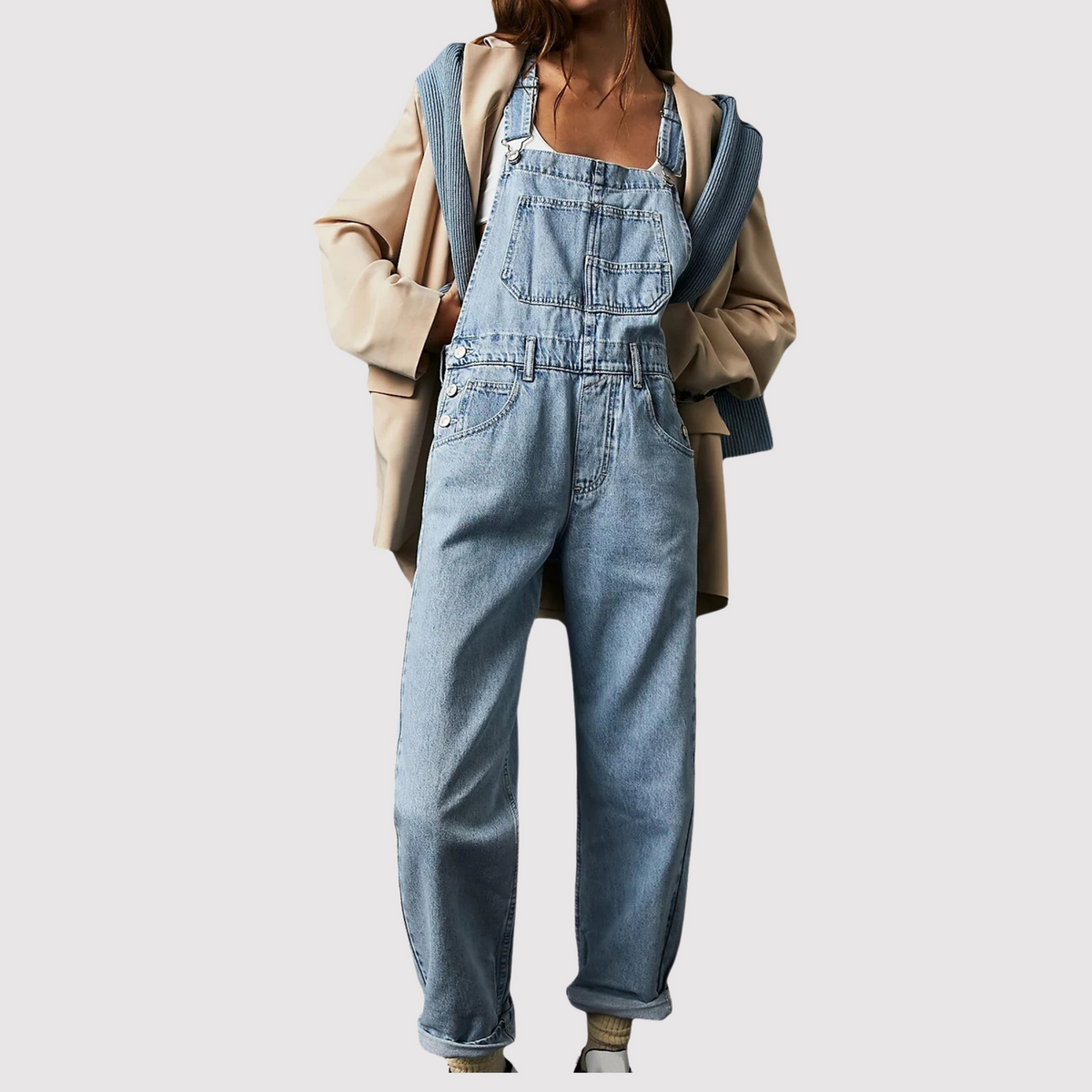 Niki | Women's Loose Fit Denim Dungarees