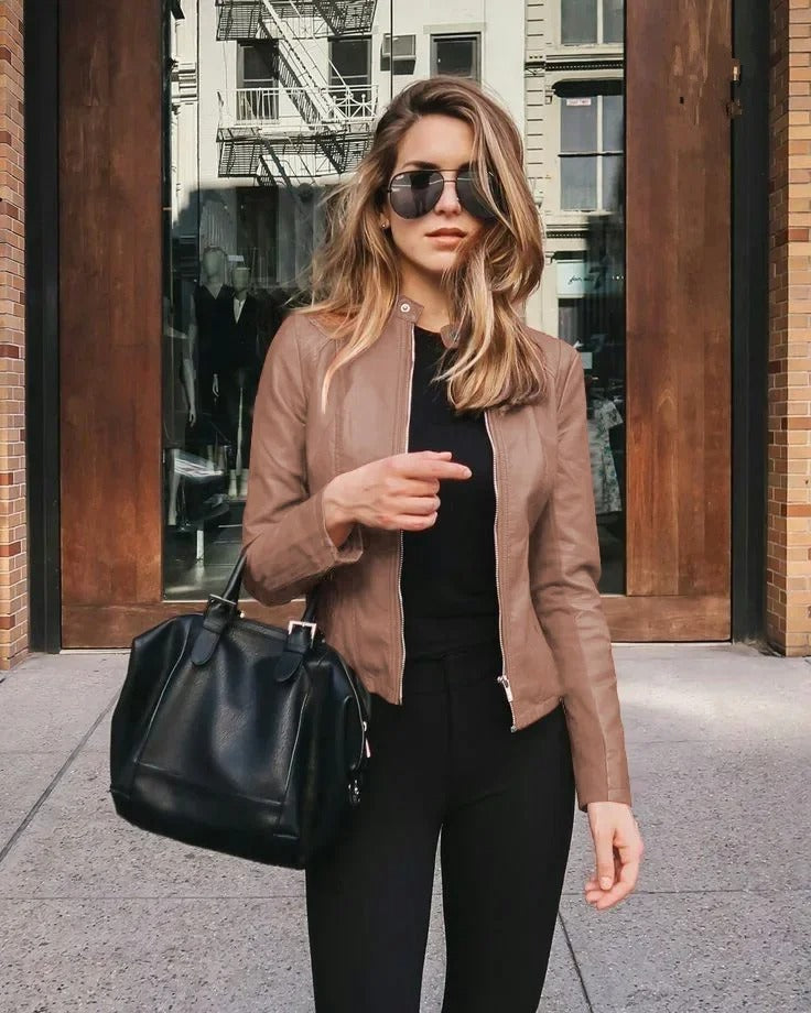 Women's Edgy Faux Leather Moto Jacket