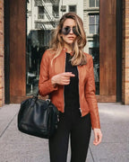 Women's Edgy Faux Leather Moto Jacket