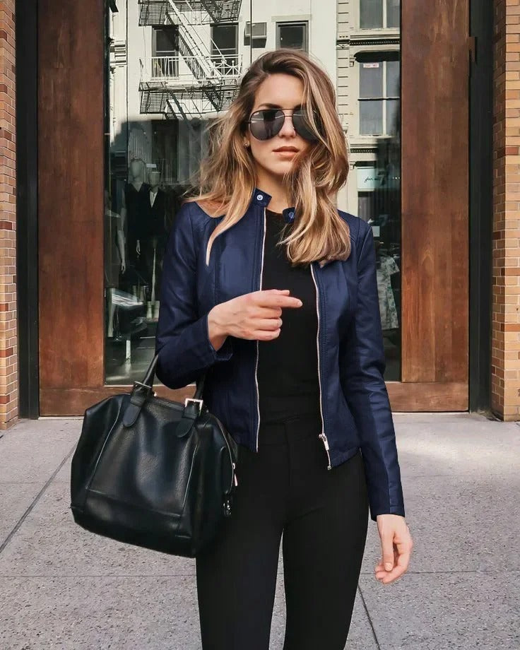 Women's Edgy Faux Leather Moto Jacket