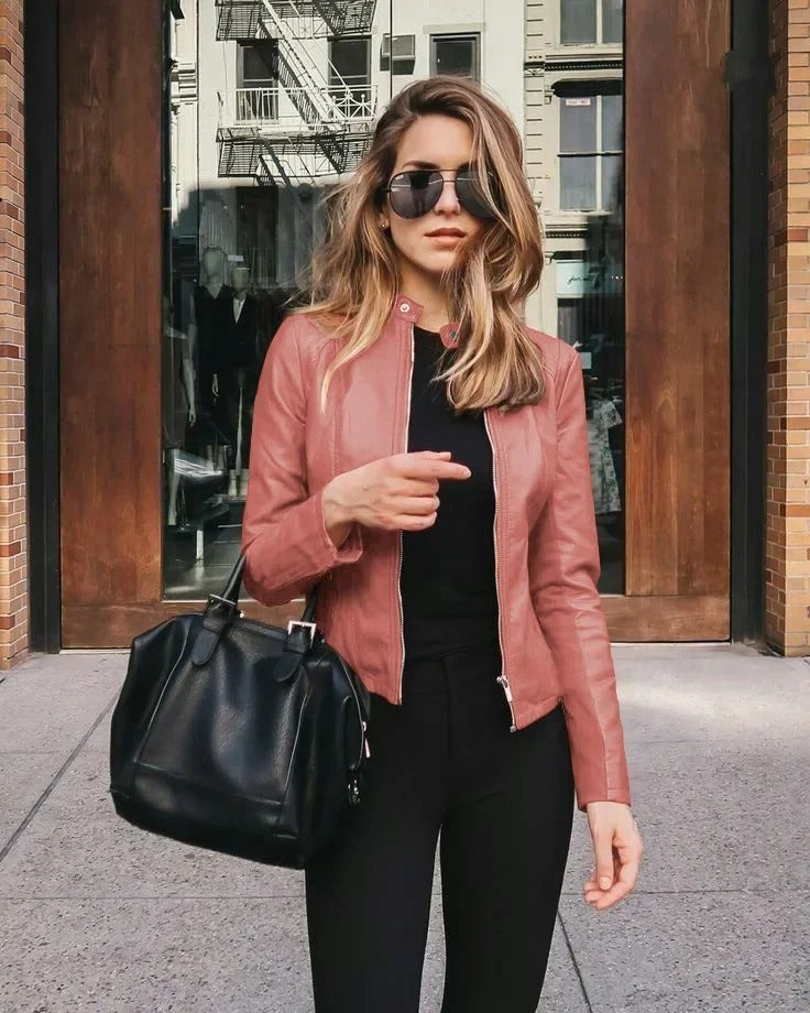 Women's Edgy Faux Leather Moto Jacket
