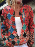 Niki | Button-Front Floral Knit Sweater