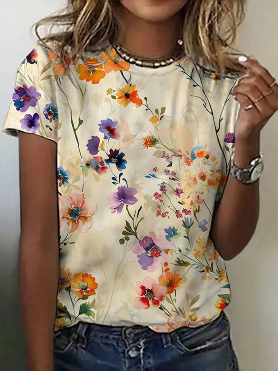 Breezy Floral Print T-Shirt