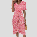 Niki | Women's Floral Print Midi Wrap Dress