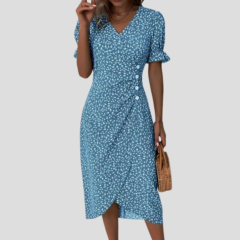 Niki | Women's Floral Print Midi Wrap Dress