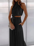 Niki | Halter Neck Top & Wide Leg Pants Co-ord Set