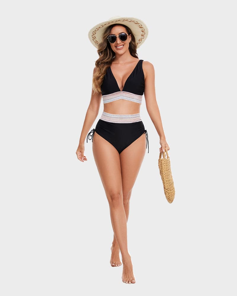 Niki | High Waist Ruched Bikini Swimsuit