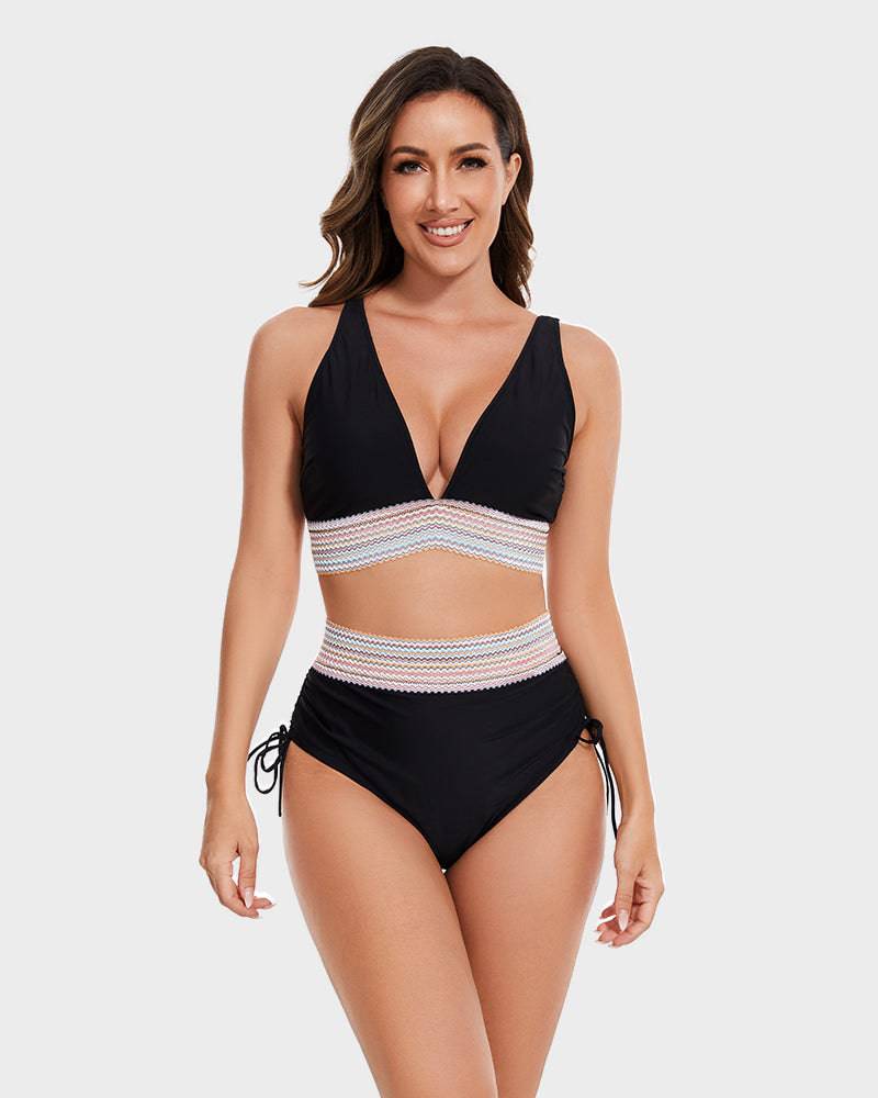 Niki | High Waist Ruched Bikini Swimsuit