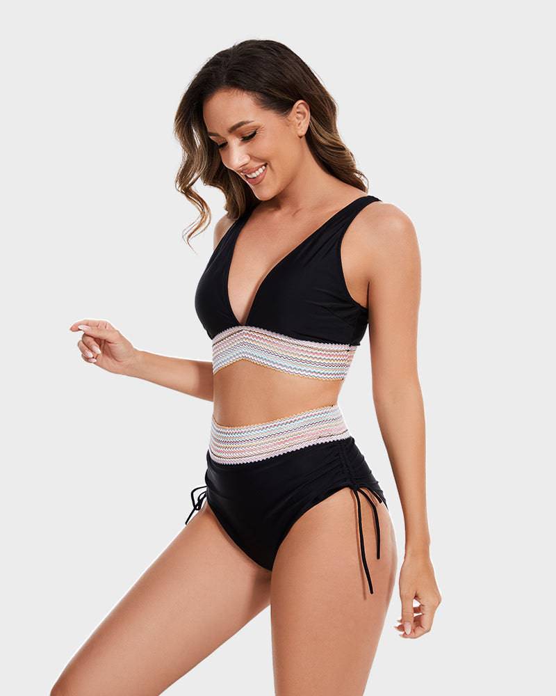 Niki | High Waist Ruched Bikini Swimsuit