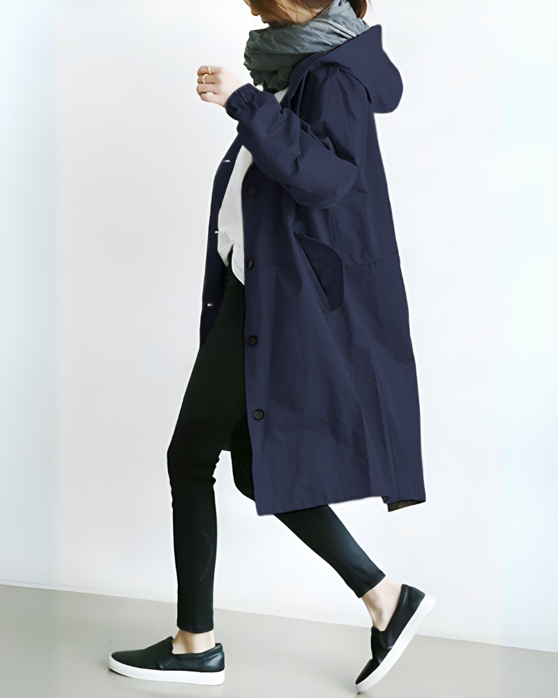 Relaxed Hooded Trench Coat