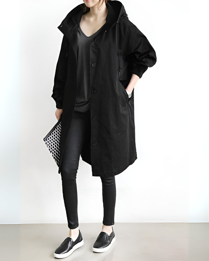 Relaxed Hooded Trench Coat