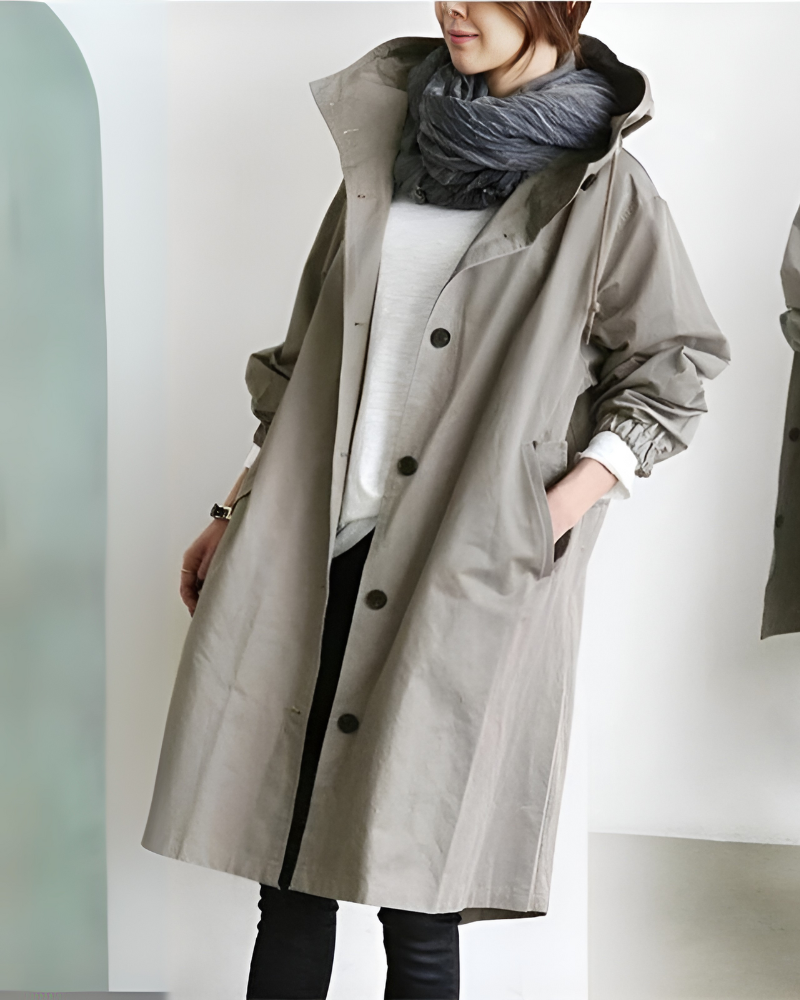Relaxed Hooded Trench Coat