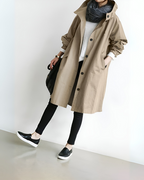 Relaxed Hooded Trench Coat
