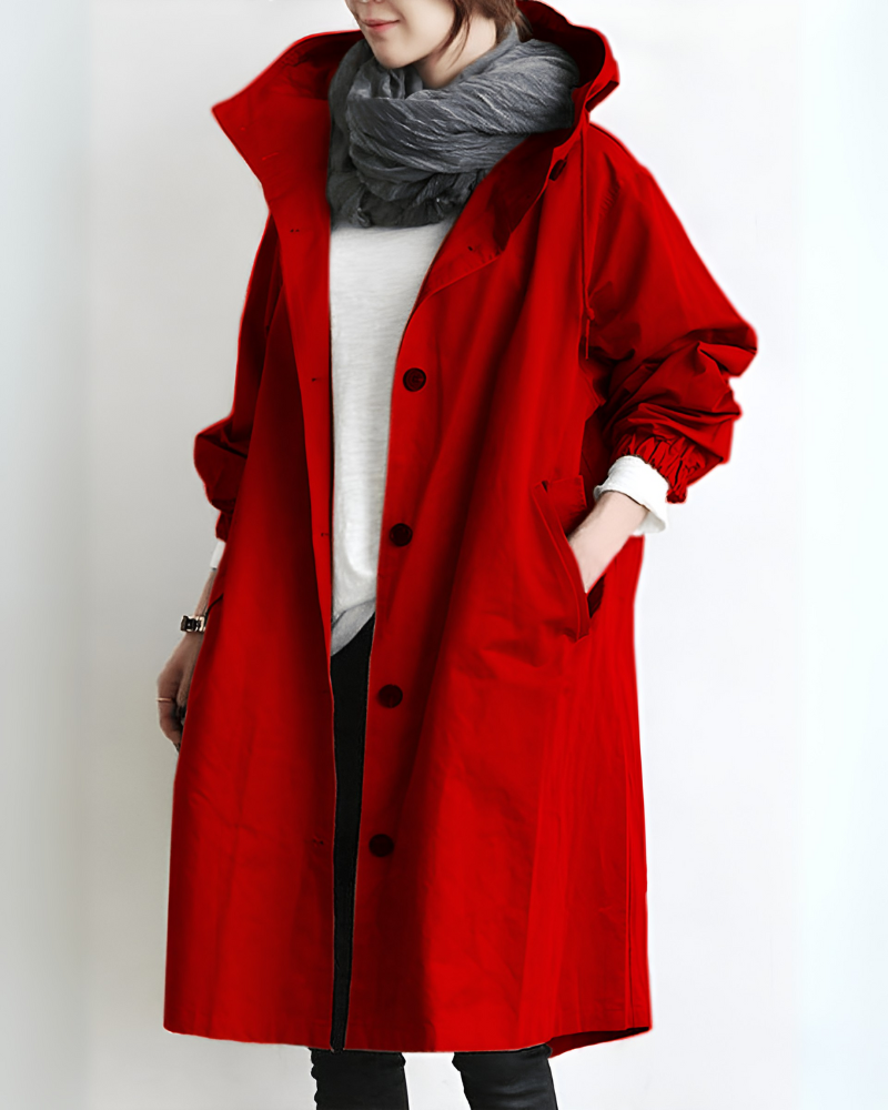 Relaxed Hooded Trench Coat