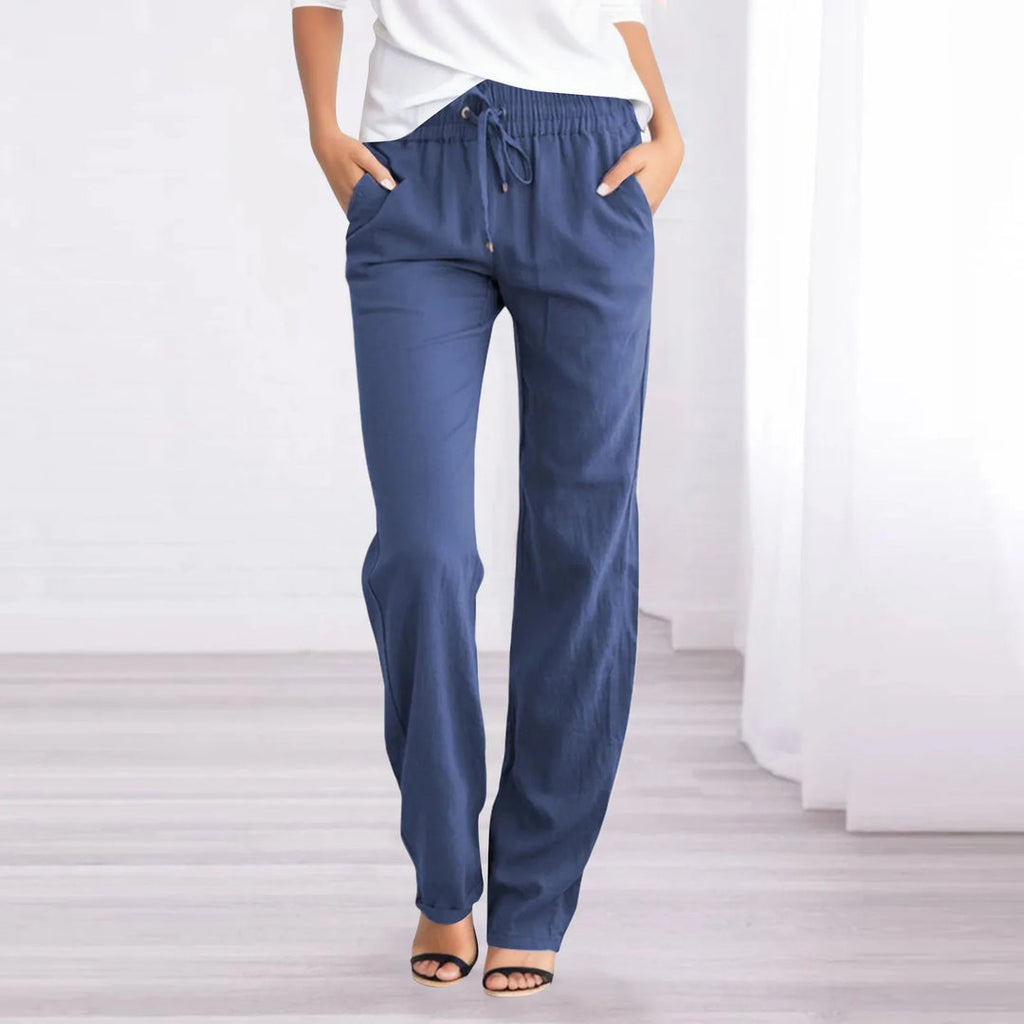 Women's Breezy Linen Blend Drawstring Trousers