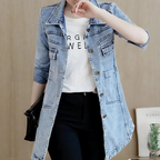 Niki | Women's Embroidered Denim Longline Jacket