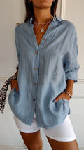 Niki | Women's Relaxed Fit Crinkled Button-Up Shirt