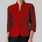Mandarin Collar Button-Up Shirt