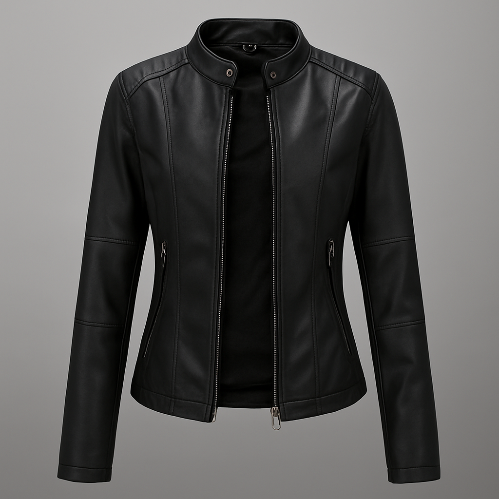 Niki | Edgy Faux Leather Moto Jacket