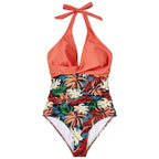 Niki | Women's Halterneck Tropical One-Piece Swimsuit