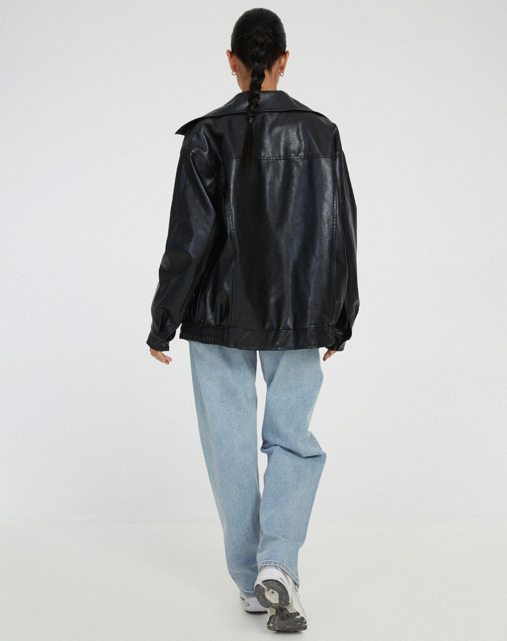 Oversized Comfort Leather Jacket for Women
