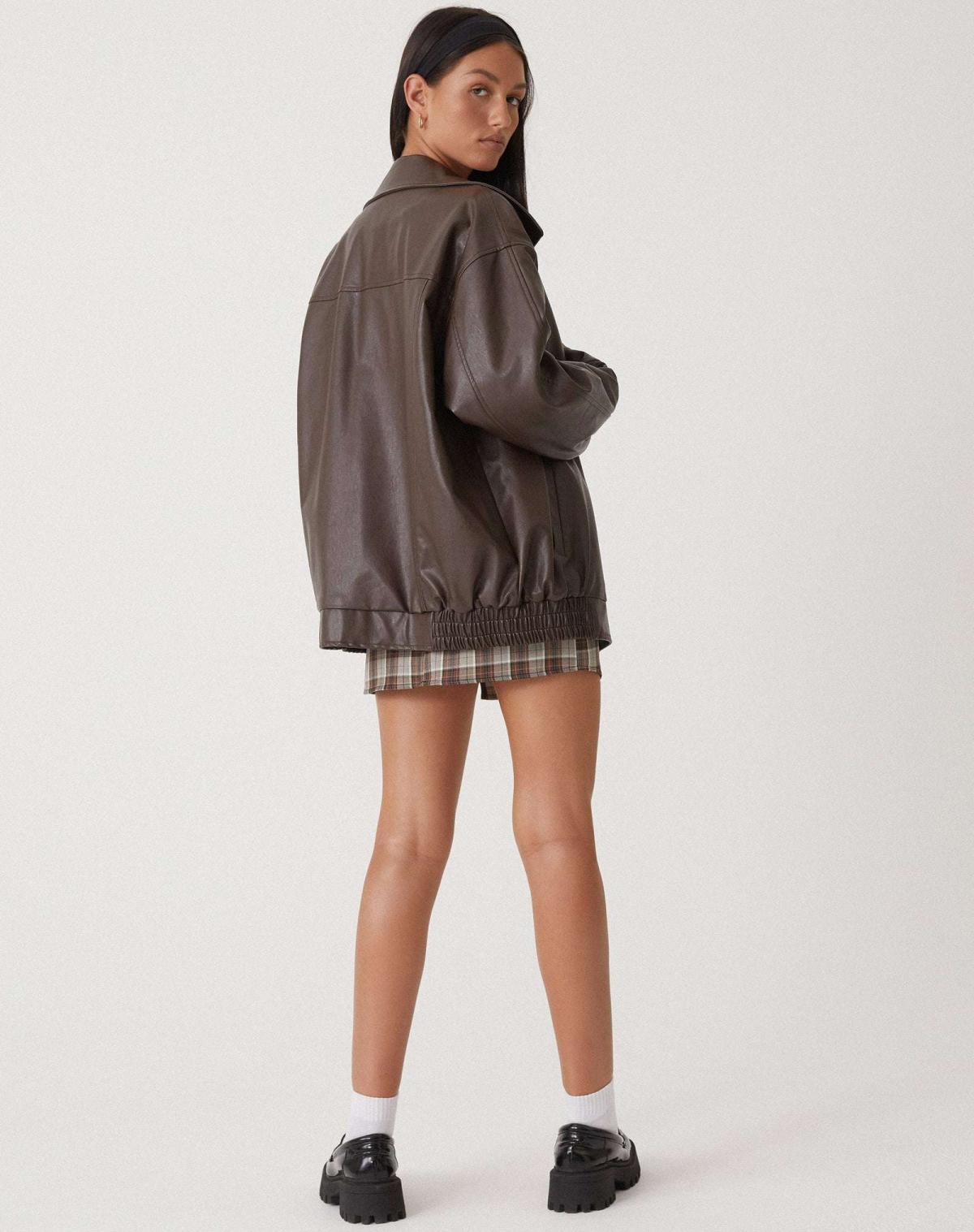 Oversized Comfort Leather Jacket for Women