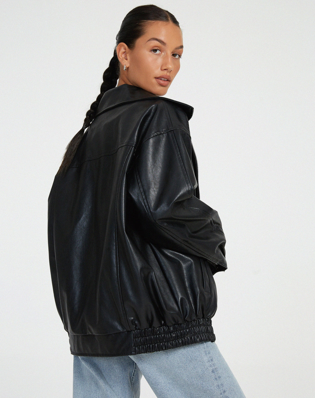 Oversized Comfort Leather Jacket for Women