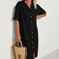 Niki | Loose Linen Shirt Dress