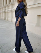 Niki | Women's Versatile Pinstripe Blazer & Trouser Set