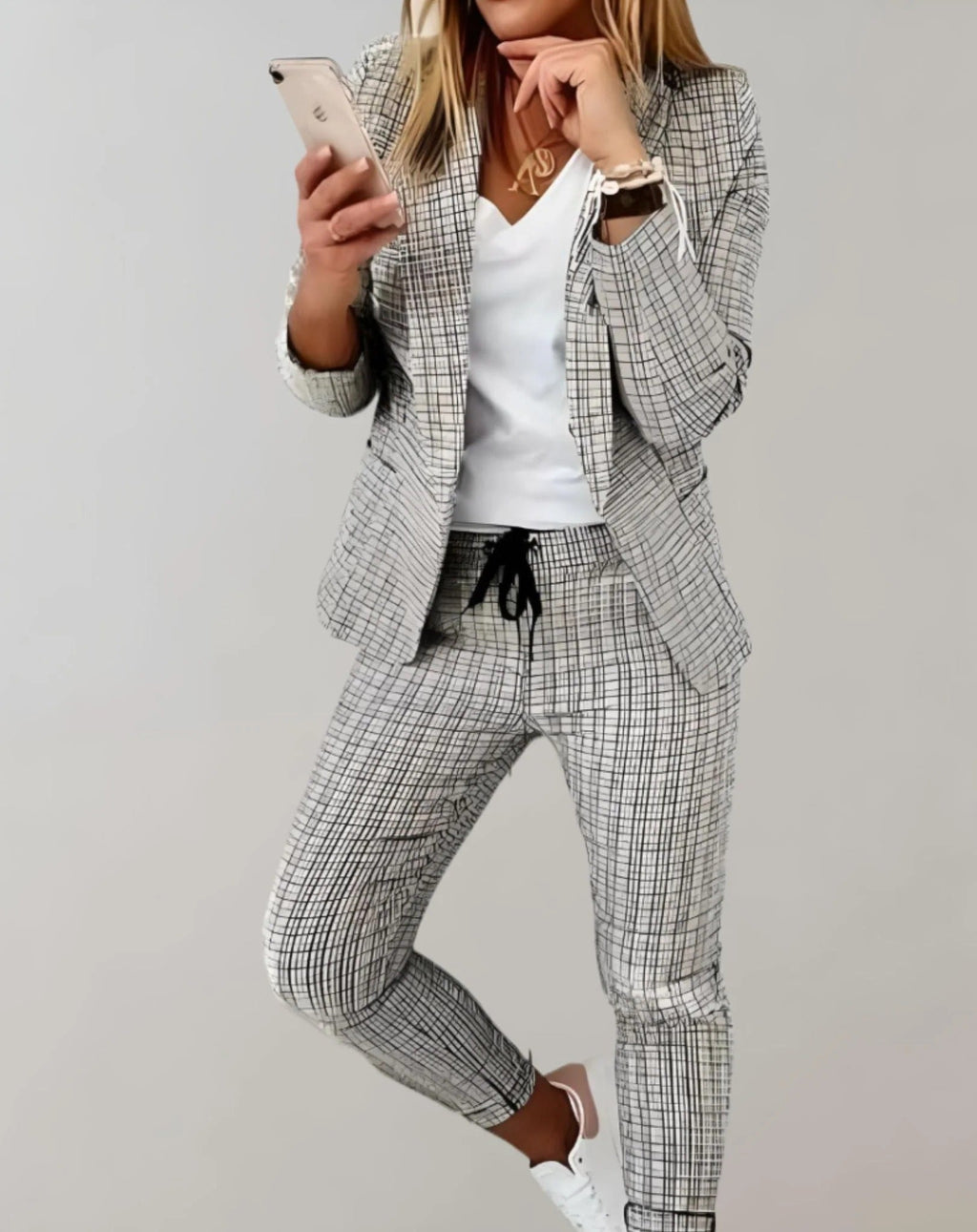 Niki | Women's Plaid Blazer and Trouser Coordinating Set