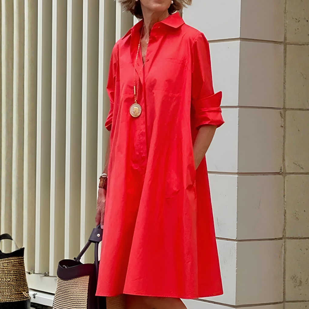 Niki | Women's Relaxed Polo Shirt Midi Dress