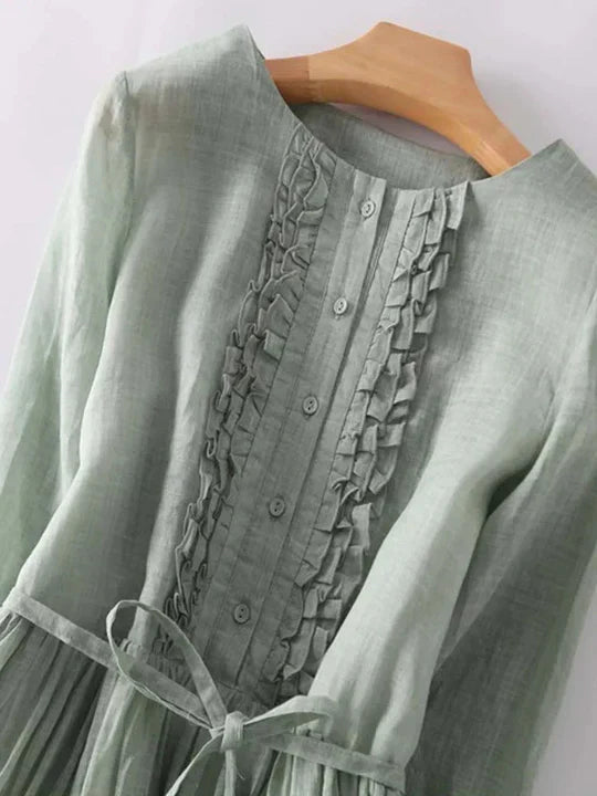 Niki | Women's Breezy Ruffle Linen Maxi Dress