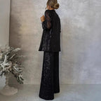 Sparkling Sequin Blazer and Trouser Ensemble