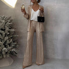 Sparkling Sequin Blazer and Trouser Ensemble