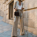 Sparkling Sequin Blazer and Trouser Ensemble