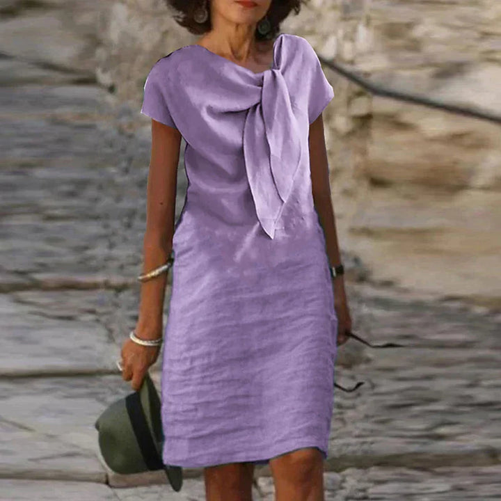 Niki | Women's Elegant Bow Neck Sheath Dress