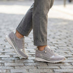 Niki | Padded Suede Lace-Up Sneakers with Zipper